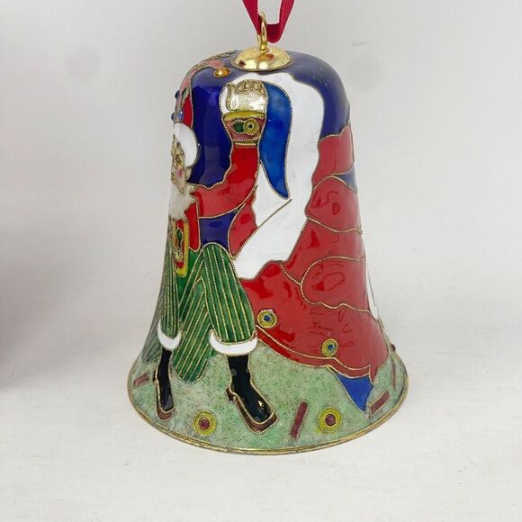 Dillard’s Collectible Cloisonné Bell 2006 Christmas Ornament Santa Claus St Nick - Picture 5 of 7